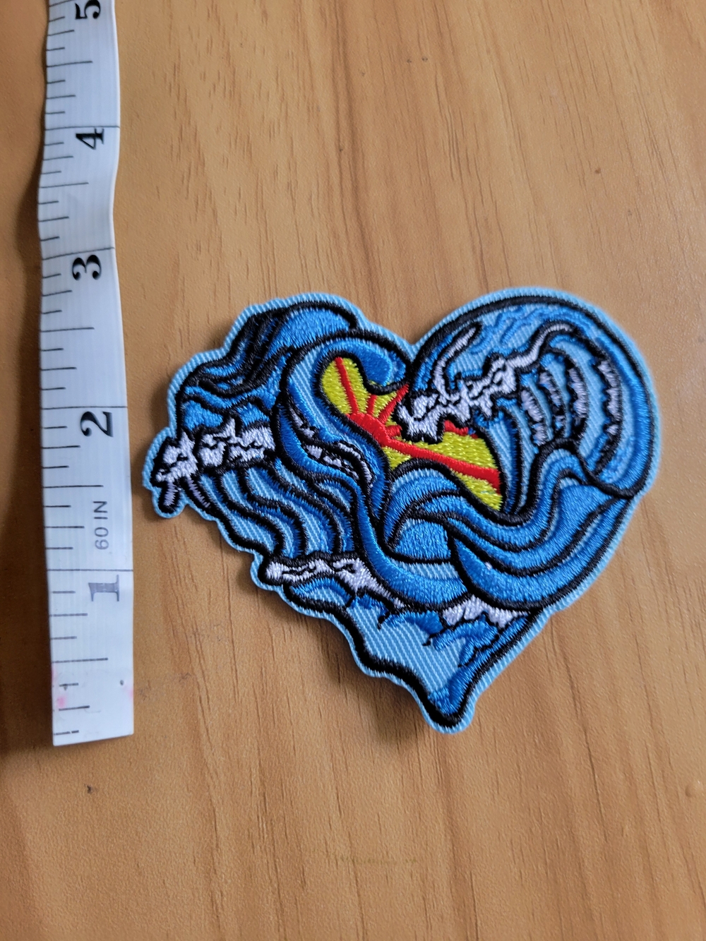 🧋NEW🧋Blue Heart Wave Embroidered Patch for Women Accessories